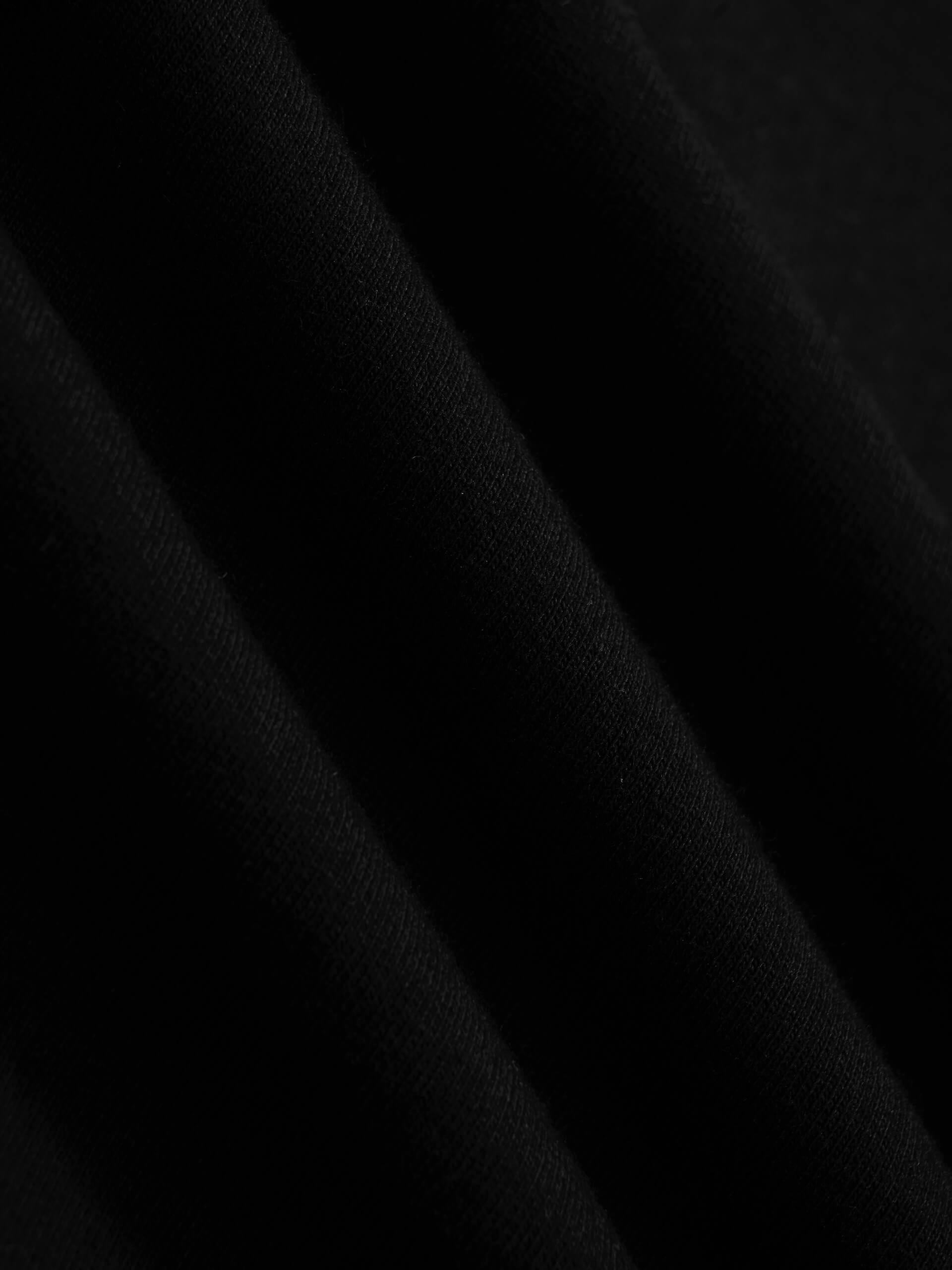 black cotton t-shirt fabric close up showing texture