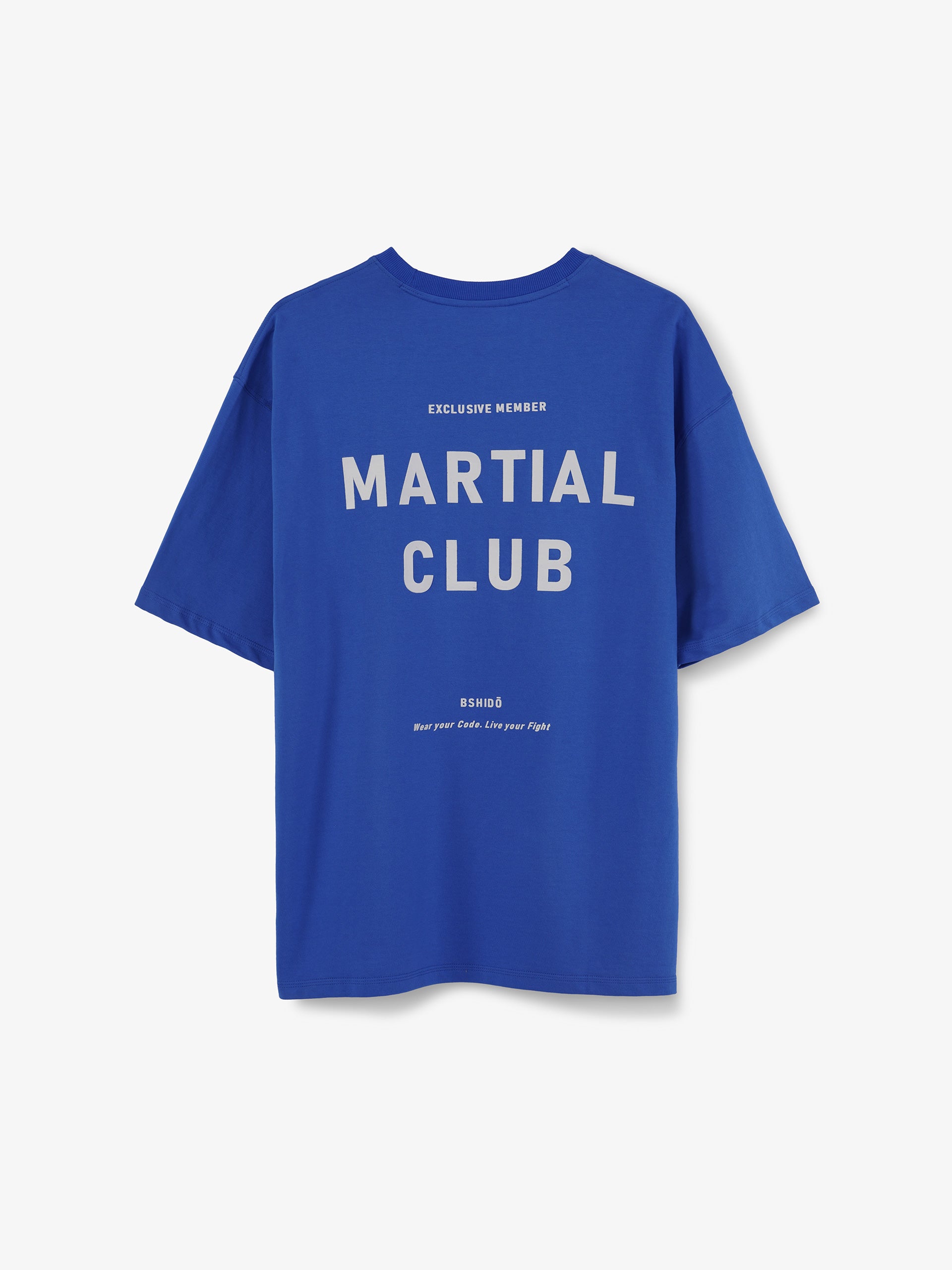 Blue oversized t-shirt with martial club print back design by Bshido