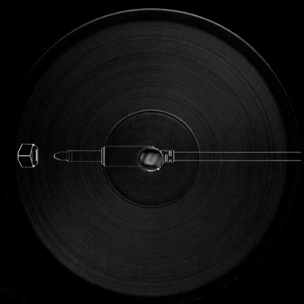 vinyl record with stylus on dark background