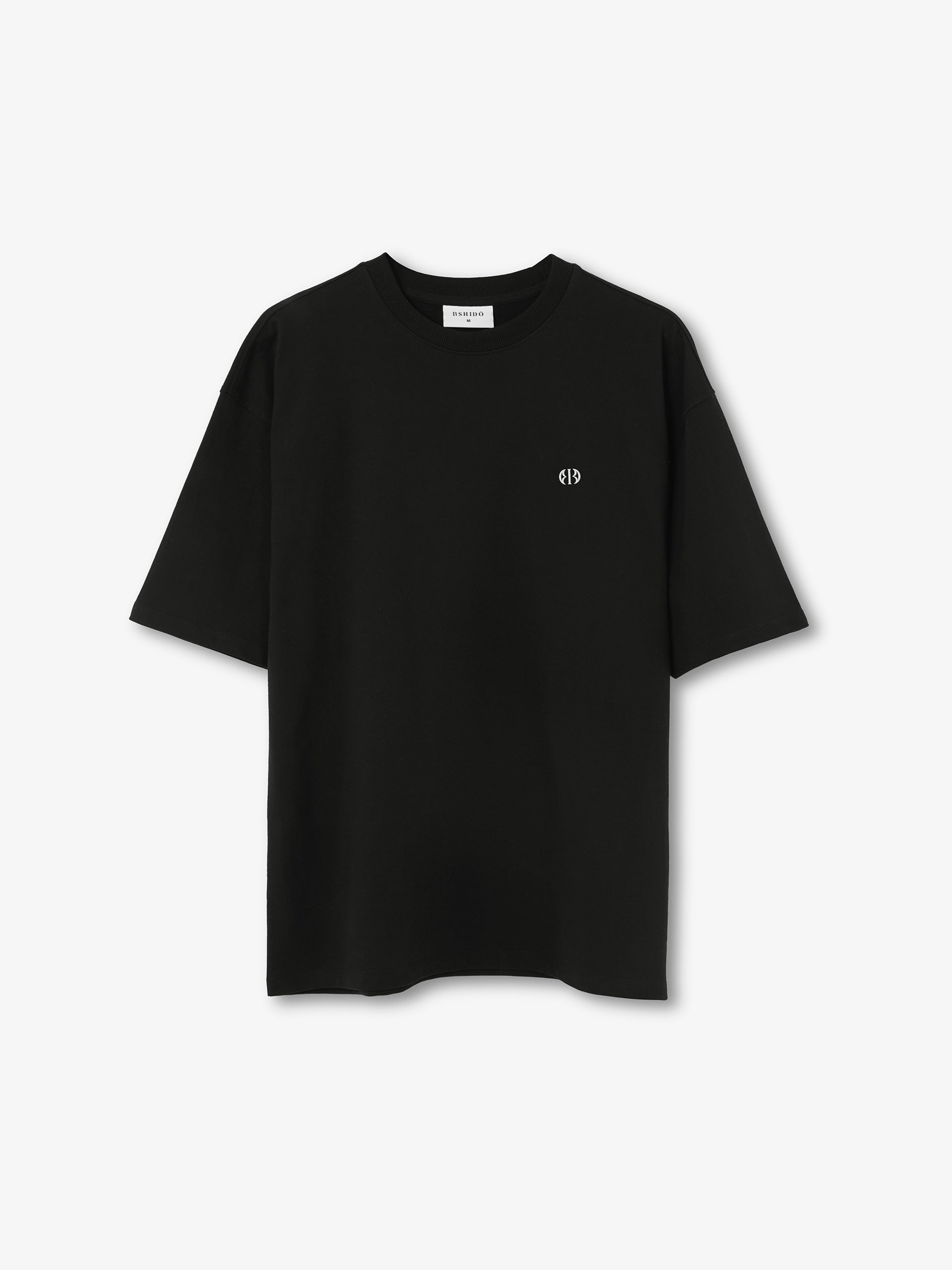 Black oversized t-shirt with Bshido emblem on front chest