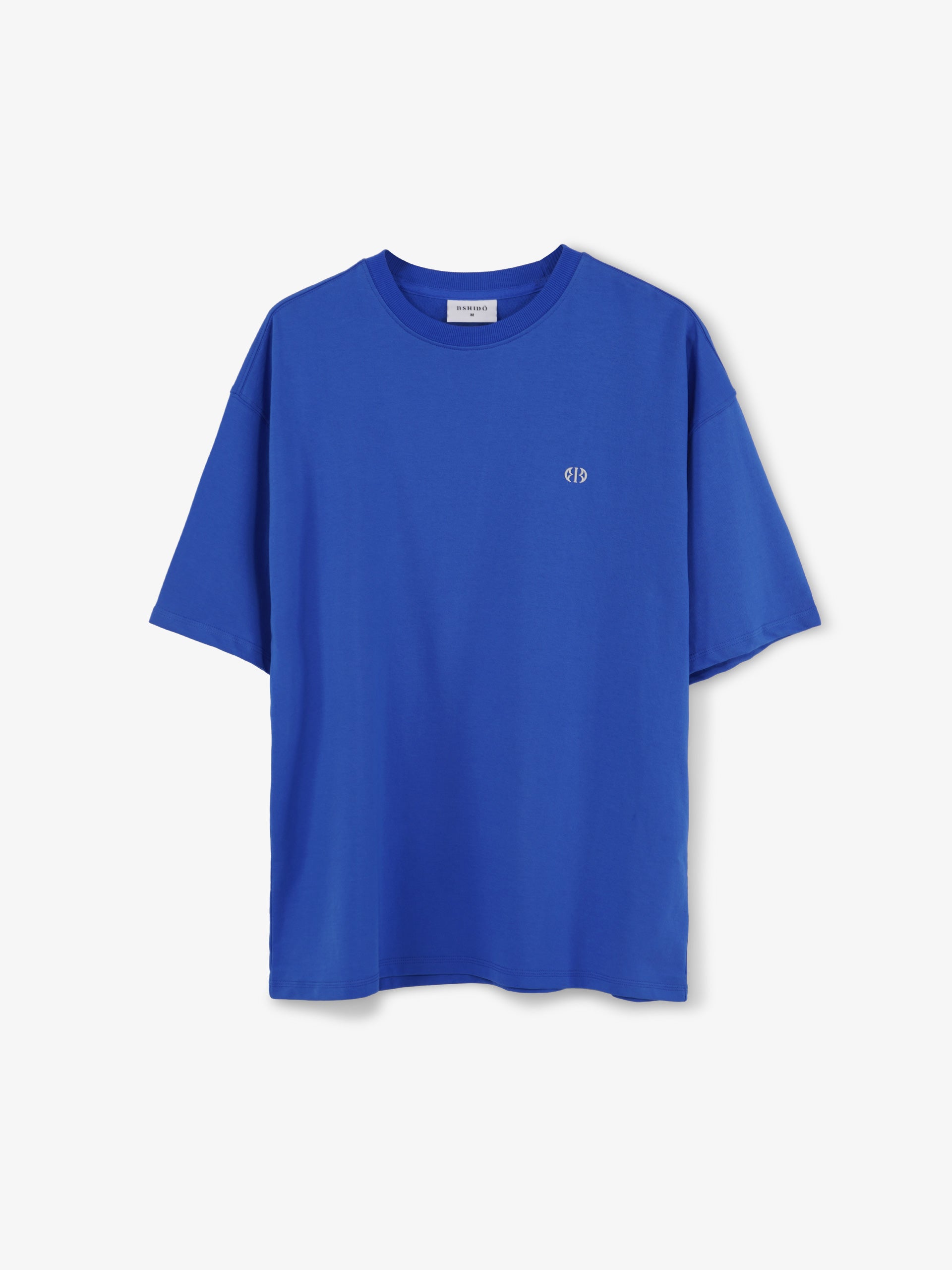 blue oversized t-shirt with Bshido emblem on front chest